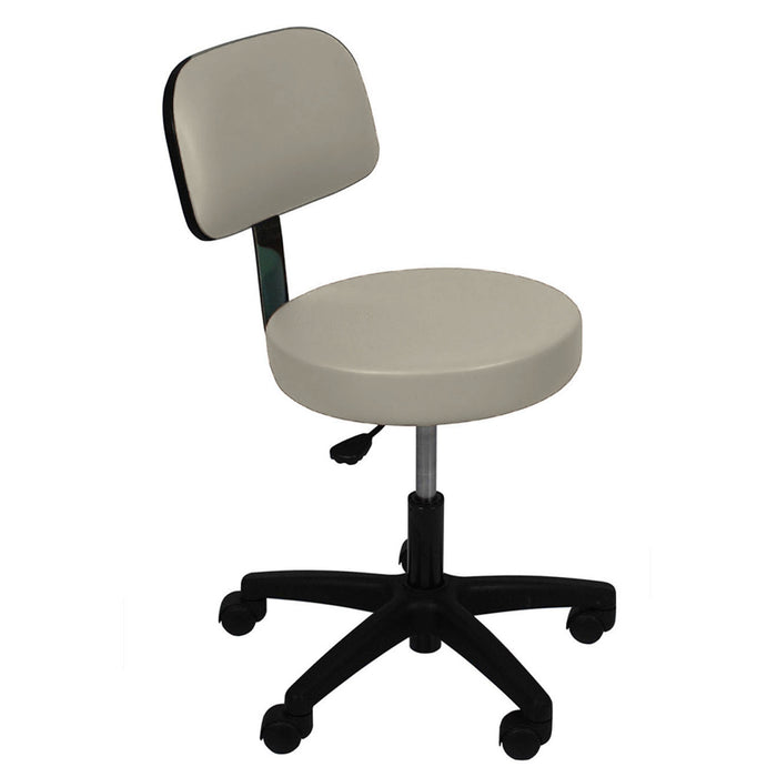 UMF Medical Ultra Comfort Stool with Cushioned Backrest, Air Spring Height Adjustment with Soft Rubber Casters, Seamless Upholstery with PreFixx Protective Finish for Infection Prevention, Available in 16 Colors (Drop Ship Only)