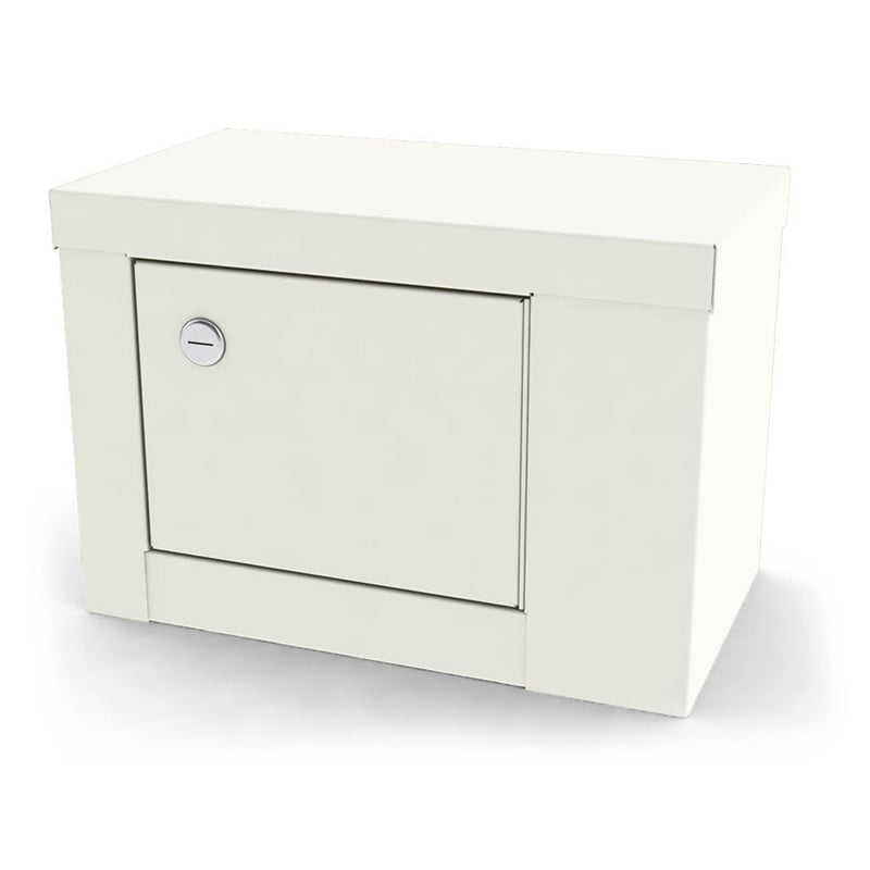 UMF Medical Narcotic Shelf, 7784, Steel with One (1) Shelf, Single Door, Single Lock, 12W (35.9cm) x 7.75H (30.5cm) x 7D (20.6cm), Wall Mountable or Inside Cabinet Mountable, Quiet White (Drop Ship Only)