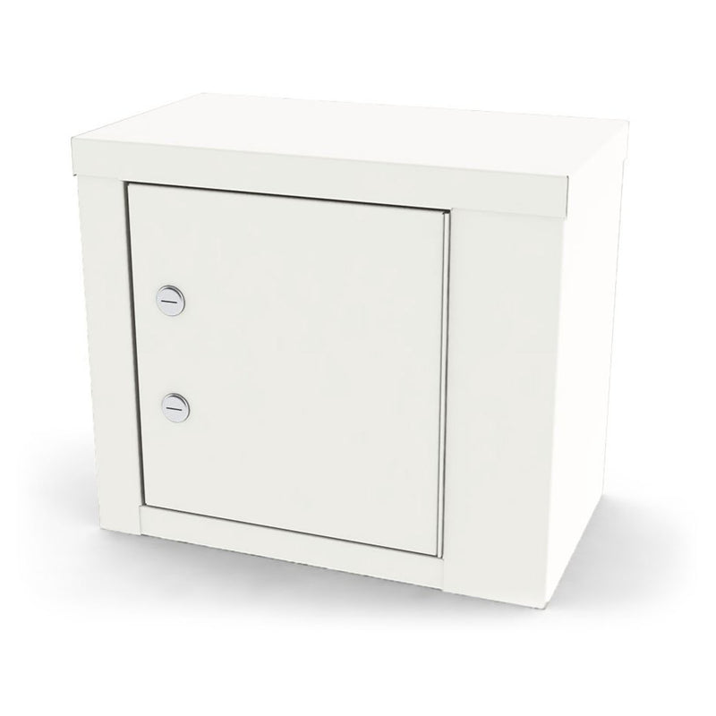 UMF Medical Narcotic Shelf, 7787, Steel with One (1) Adjustable Steel Shelf, Single Door, Double Lock,(keyed differently) 14.125W (35.9cm) x 12 H (30.5cm) x 8.125D (20.6cm), Wall Mountable or Inside Cabinet Mountable, Quiet White (Drop Ship Only)