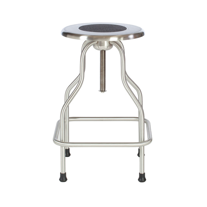 UMF Medical Revolving Stool, Stainless Steel with Ring Foot Rest, No Back, Seat Height 25 - 31" (Drop Ship Only)"