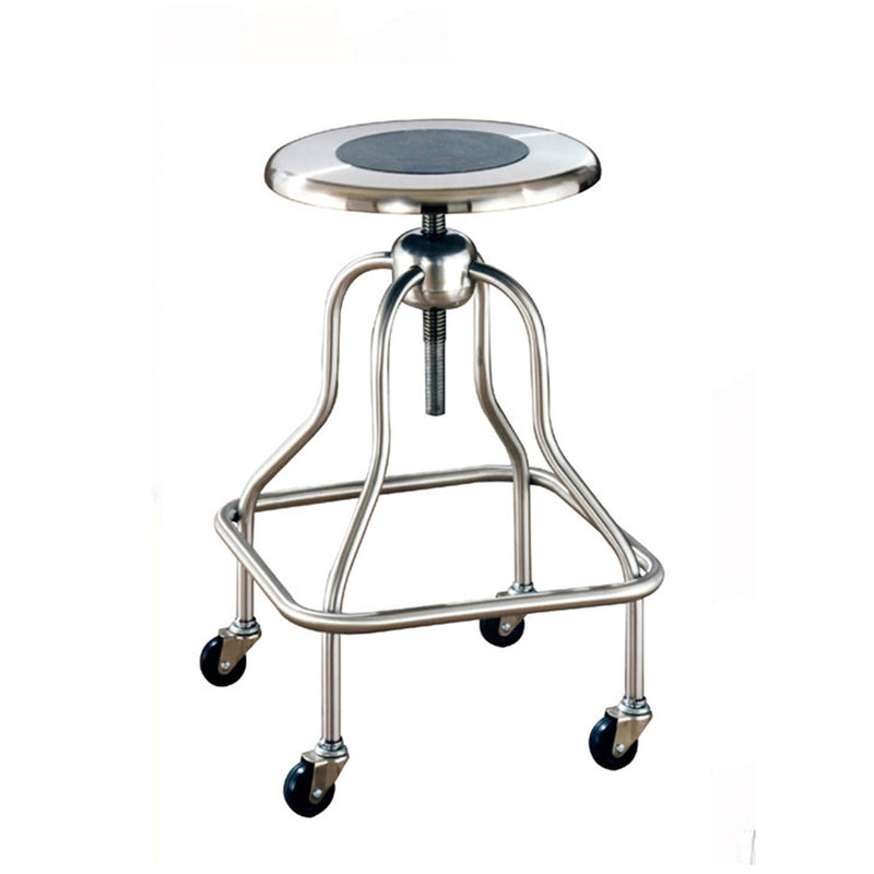 UMF Medical Revolving Stool, Stainless Steel with Ring Foot Rest, No Back, Seat Height 19 - 25" (Drop Ship Only)"