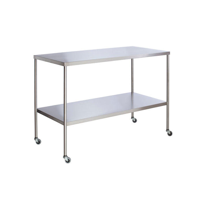 UMF Medical Instrument Table with Shelf, Stainless Steel, 24 x 48" (Drop Ship Only)"