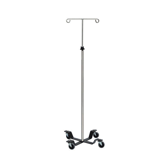 UMF Medical I.V. Pole, Infusion Pump, 2-Hook, Stainless Steel (Drop Ship Only)