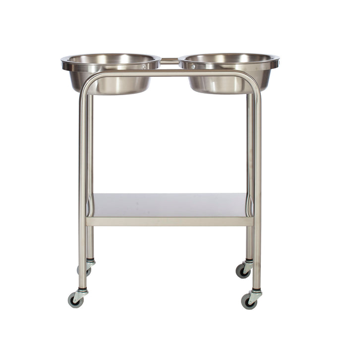UMF Medical Twin, Basin Stand wiith Shelf, Stainless Steel (Drop Ship Only)