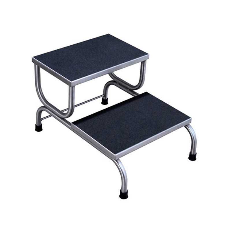 UMF Medical Step Stool, 2-Step, Stainless Steel, 18W x 15"H x 25"D (Drop Ship Only)"