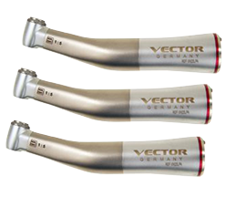 Vector 3 Pack – VECTORMatic 1:5 Increasing Internal Coolant contra angle handpiece, Quattro Spray, Optic, FG — VM25LPA-3P