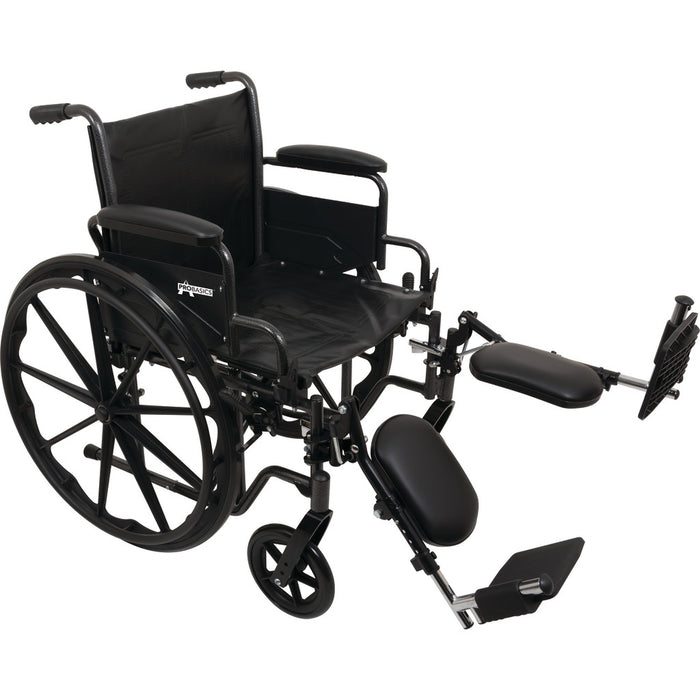 Drive Medical Pro Basics K2 Wheelchair with 18" x 16" Seat and Elevating Legrests — WC21816DE