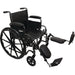 Drive Medical Pro Basics K2 Wheelchair with 18" x 16" Seat and Elevating Legrests — WC21816DE