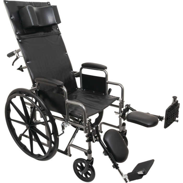 Drive Medical Pro Basics Reclining Wheelchair, 18" x 17", Removable Desk Arms & — WCR1816E