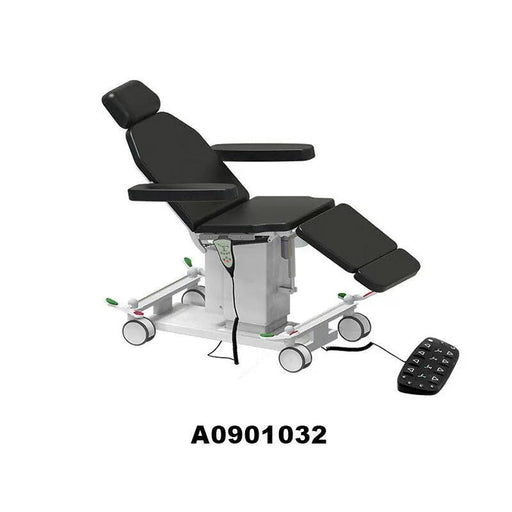 ADS Dental surgical chair AA6688 in light gray upholstery, with adjustable headrest and armrests, designed for dental procedures.