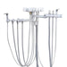 ADS Dental delivery system with rear left/right swing cabinet mount, shown in a close-up view of the delivery system components.