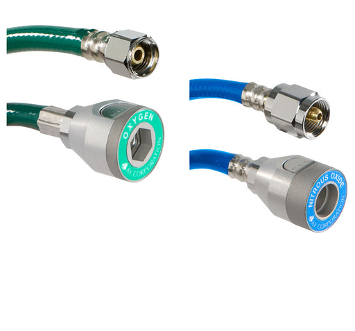 Belmed Male x Female Quick Connect Gas Hoses; representative model