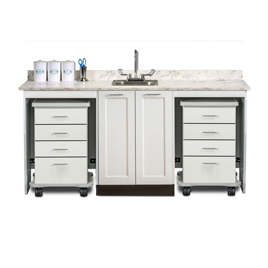 Clinton 58072D 72" Fashion Finish Cart-Mate Dual Cabinet
