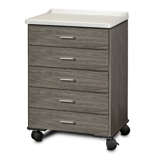 Clinton 8950-AF Fashion Finish Molded Top Mobile Treatment Cabinet with 5 Drawers