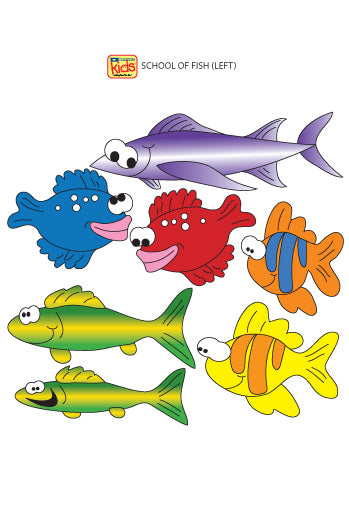 Clinton School of Fish (Left Facing) Wall Stickers – 07-CC-L