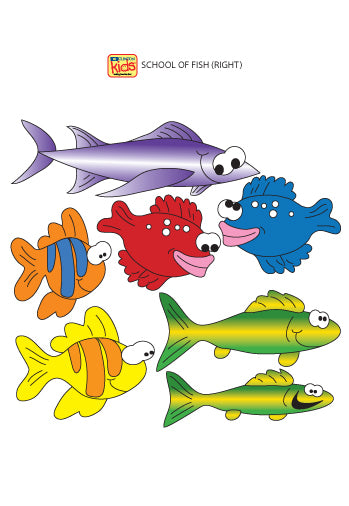 Clinton School of Fish (Right Facing) Wall Stickers – 07-CC-R