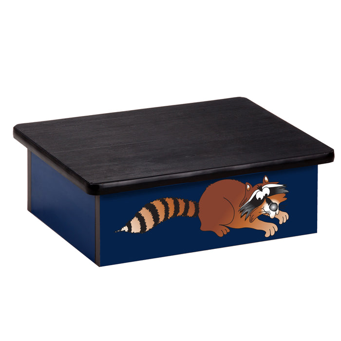 Clinton Raccoon, Blue, Laminate Step Stool – 10-CC