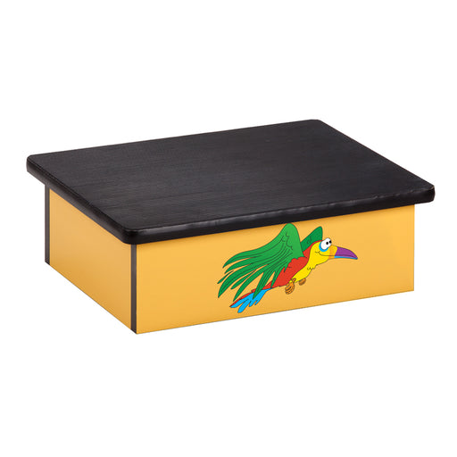 Clinton Rainforest Parrot, Yellow, Laminate Foot Stool – 10-R