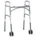 Drive Medical Bariatric Aluminum Two Button Folding Walker with Wheels — 10220-1WW