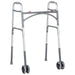 Drive Medical Bariatric Aluminum Two Button Folding Walker with Wheels — 10220-1WW