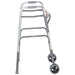 Drive Medical Bariatric Aluminum Two Button Folding Walker with Wheels — 10220-1WW