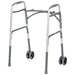 Drive Medical Bariatric Aluminum Two Button Folding Walker with Wheels — 10220-1WW