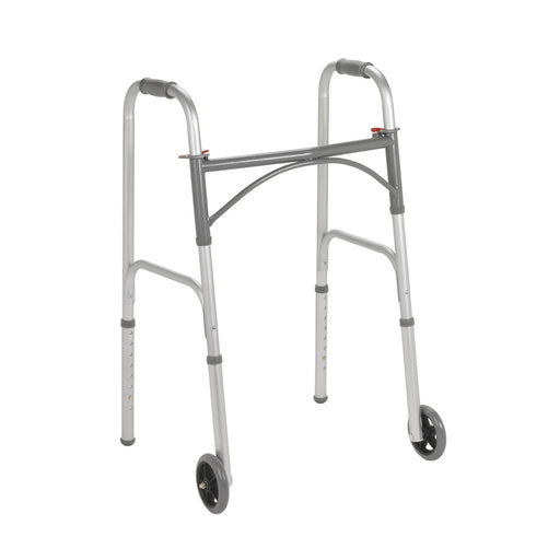 Drive Medical Folding Walker, Two Button with 5 — 10244-4