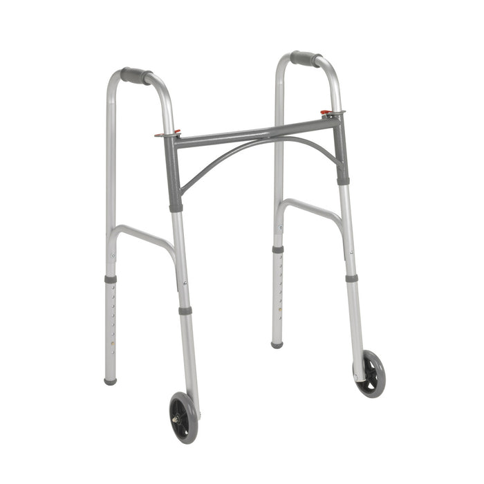 Drive Medical Folding Walker, Two Button with 5 — 10244-4