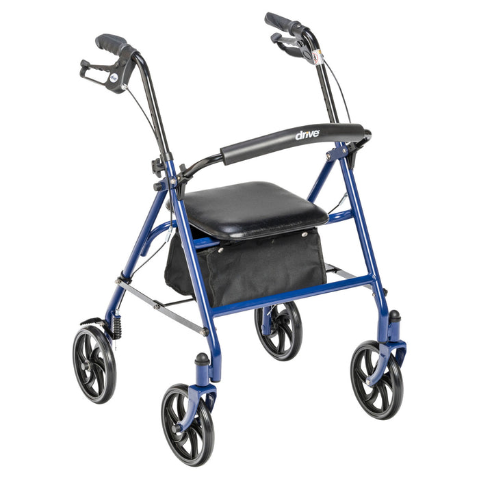 Drive Medical Durable 4 Wheel Rollator with 7.5 — 10257BL-1