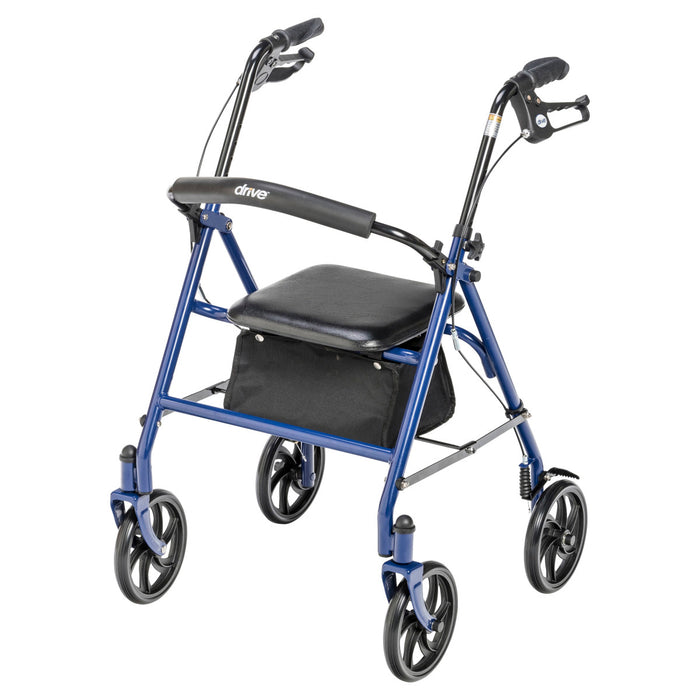 Drive Medical Durable 4 Wheel Rollator with 7.5 — 10257BL-1