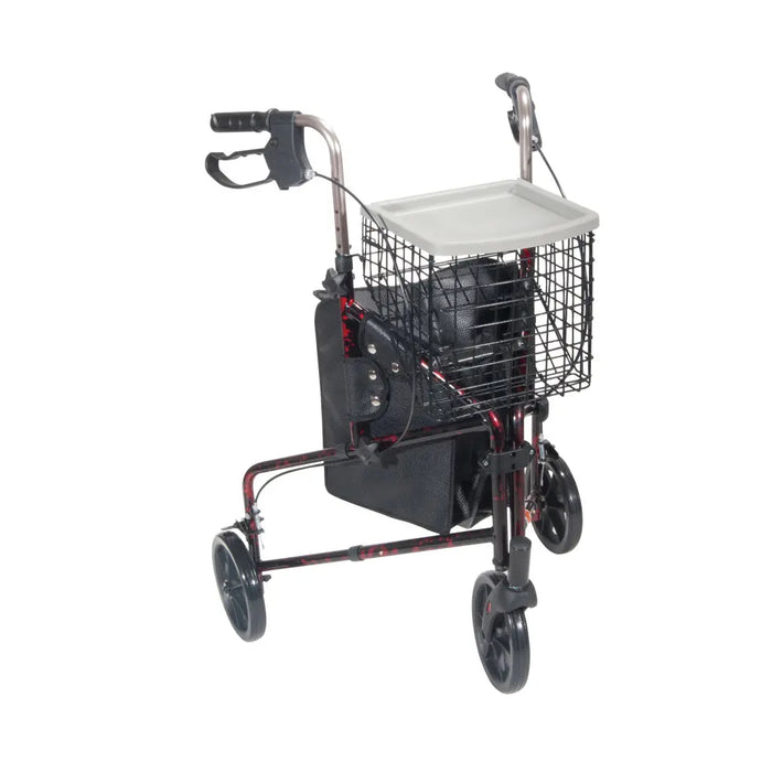 Drive Medical Deluxe 3 Wheel Aluminum Rollator, 7.5 — 10289RD