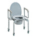 Drive Medical Steel Drop-Arm Commode with Wheels and Padded Armrests — Case Of 2 — 11101W-2