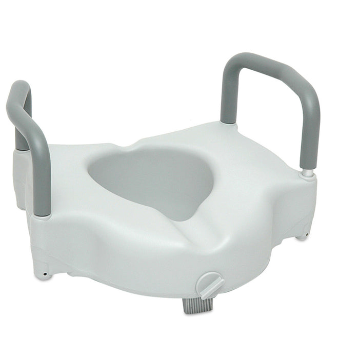 Drive Medical ProBasics Raised Toilet Seat with Lock and Arms, — BSRTSLA