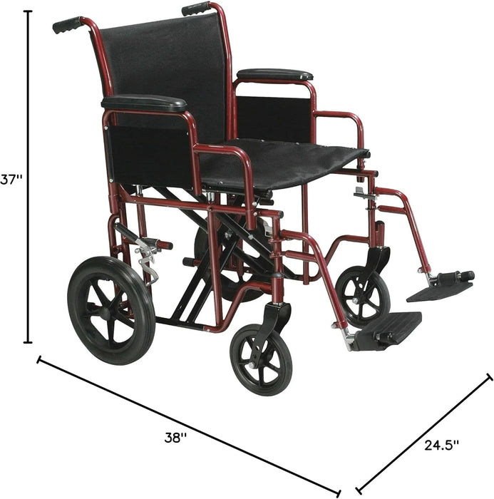 Drive Medical Bariatric Steel Transport Chair — BTR20-R