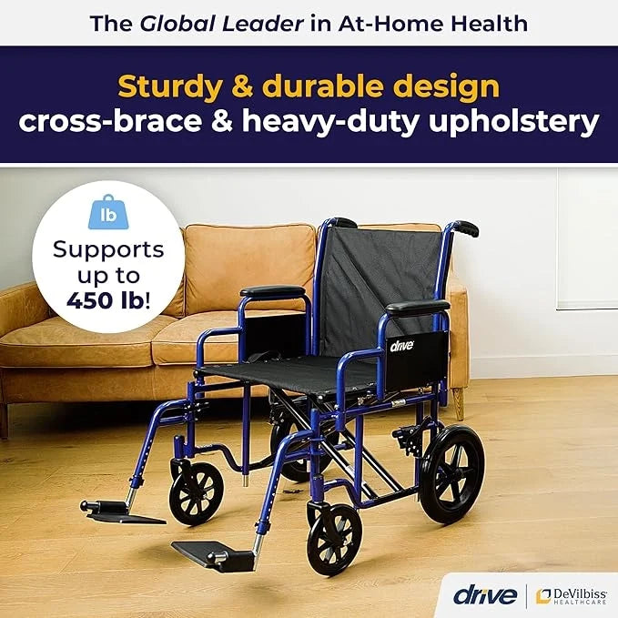 Drive Medical Bariatric Steel Transport Chair — BTR22-B