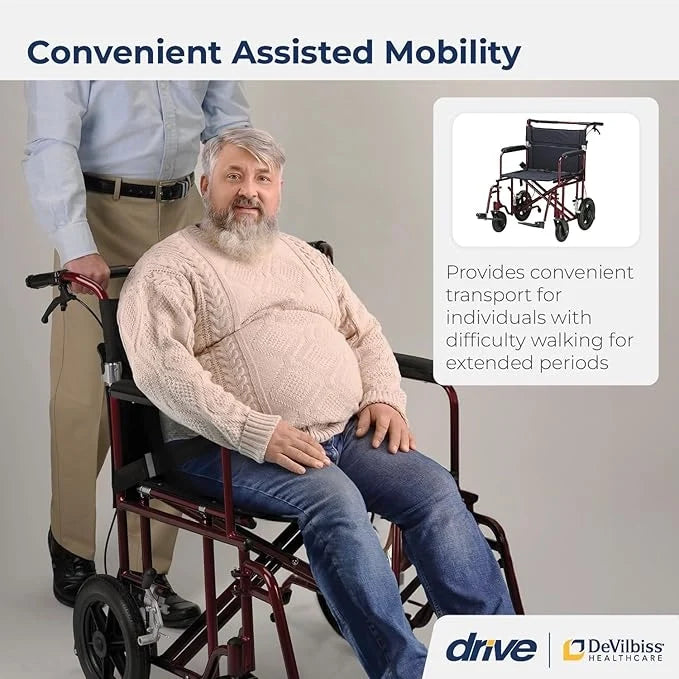 Drive Medical Bariatric Steel Transport Chair — BTR22-R