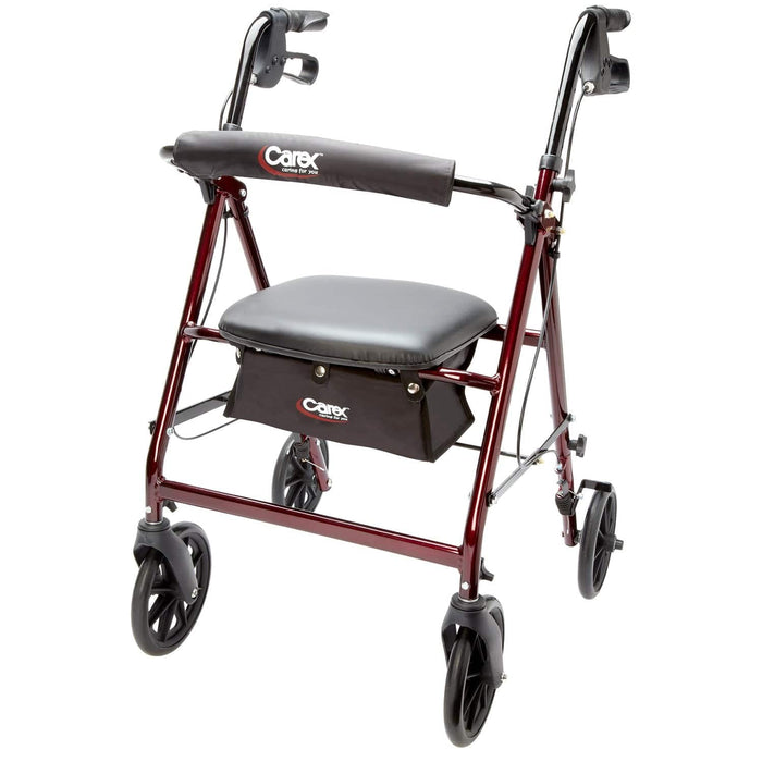Drive Medical Carex Rolling Walker - Burgundy — Case Of 2 — FGA22200 0000