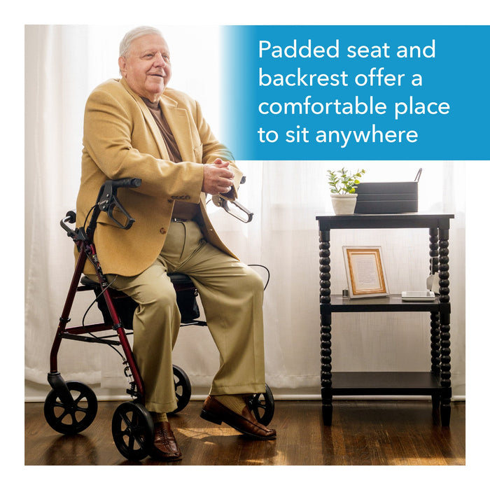 Drive Medical Carex Rolling Walker - Burgundy — Case Of 2 — FGA22200 0000