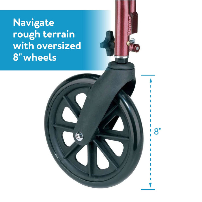 Drive Medical Carex Rolling Walker - Burgundy — Case Of 2 — FGA22200 0000