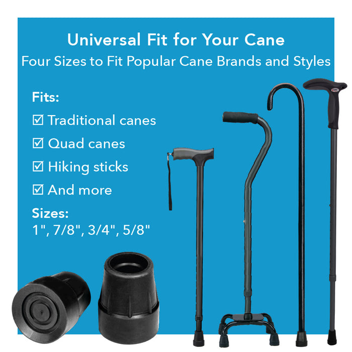 Drive Medical Carex Black Cane Tips - 3/4" — FGA71800 0000