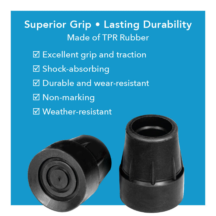 Drive Medical Carex Black Cane Tips - 3/4" — FGA71800 0000