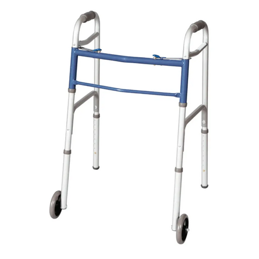 Drive Medical Carex Classics Dual Button Walker with Wheels — Case Of 4 — FGA87977 0000