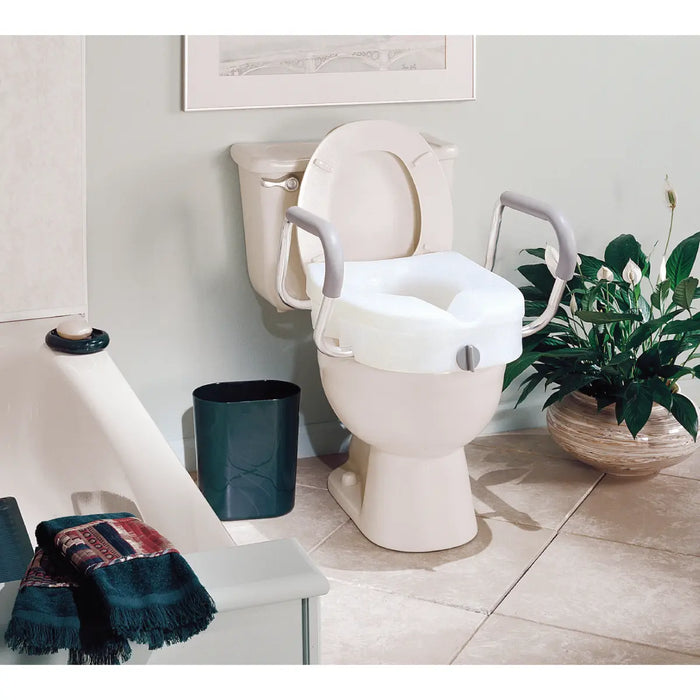 Drive Medical Carex E-Z Lock Raised Toilet Seat W/ Adjustable Armrests — FGB30300 0000