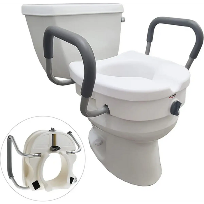 Drive Medical Carex E-Z Lock Raised Toilet Seat w/ Armrests — FGB311C0 0000
