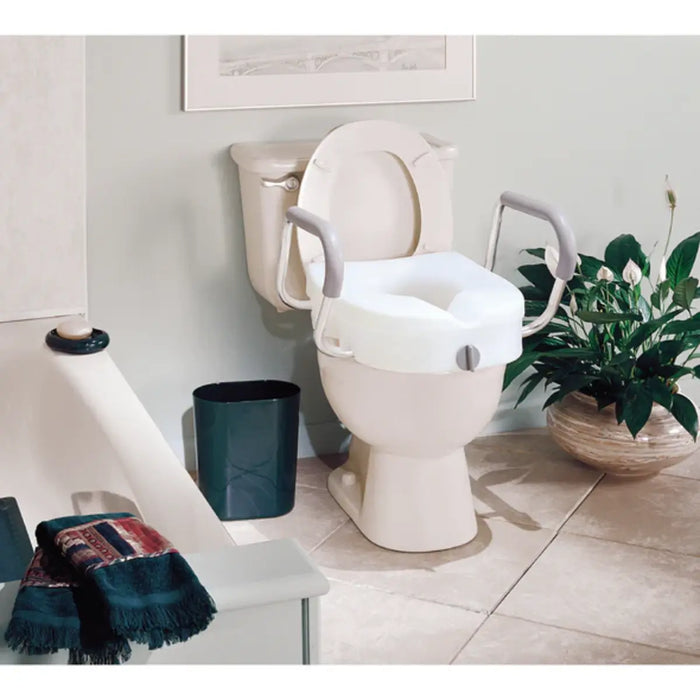 Drive Medical Carex E-Z Lock Raised Toilet Seat w/ Armrests — FGB311C0 0000