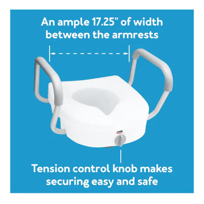 Drive Medical Carex E-Z Lock Raised Toilet Seat w/ Armrests — FGB311C0 0000