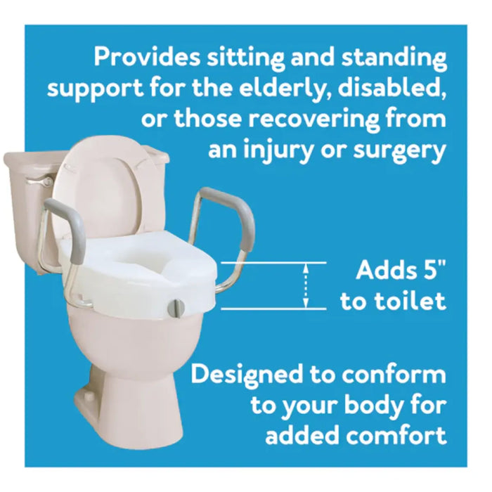 Drive Medical Carex E-Z Lock Raised Toilet Seat w/ Armrests — FGB311C0 0000