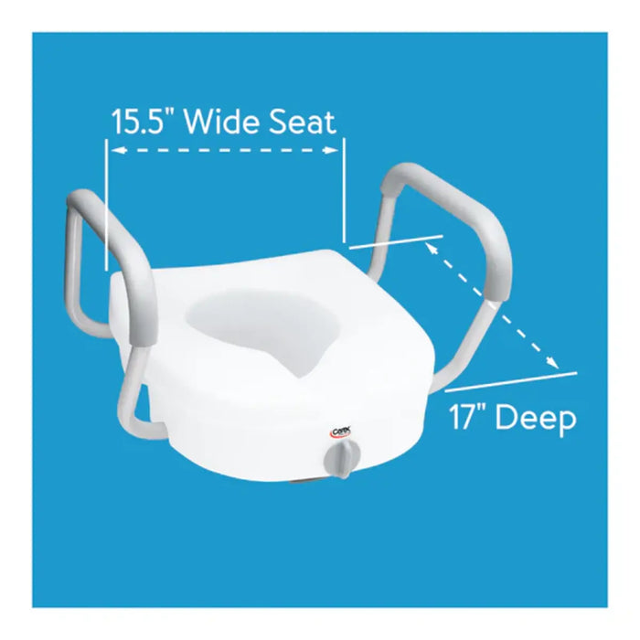 Drive Medical Carex E-Z Lock Raised Toilet Seat w/ Armrests — FGB311C0 0000