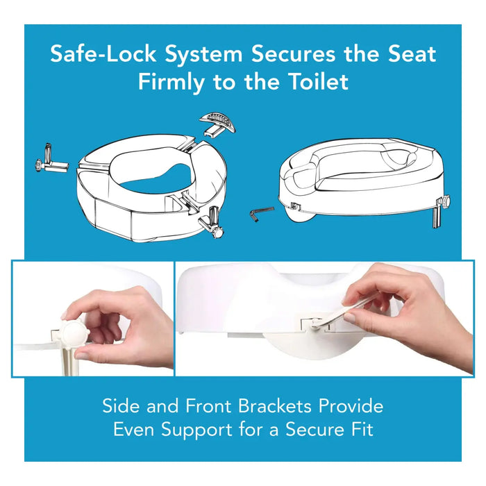 Drive Medical Carex Safe Lock Raised Toilet Seat — FGB31300 0000