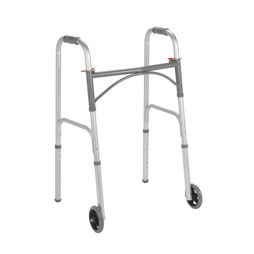 Drive Medical Junior Folding Walker with 5-Inch Wheels, Case of 4 - Junior - Case of 4
